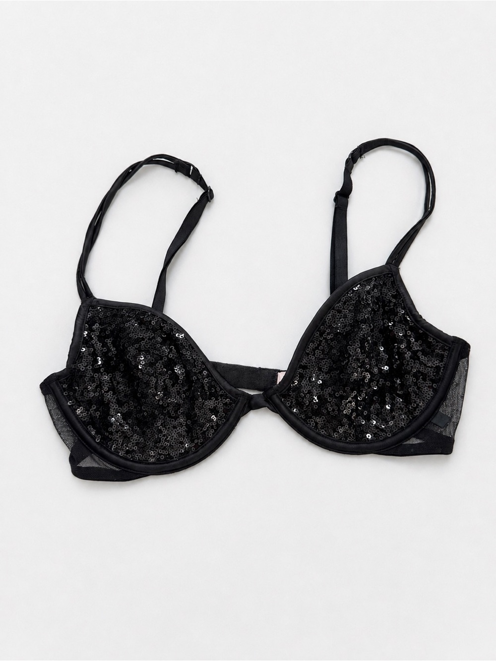 Victoria’s Secret Black Sequin Unlined Demi Bra 34C